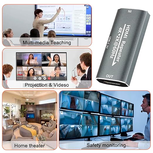 HDMI Booster Repeater 4K@60Hz for 80FT, HDMI Extender Female to Female - Image 7