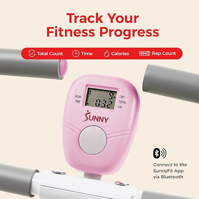 Sunny Health & Fitness Smart Row-N-Ride Glute & Leg Trainer, Foldable Squat - Image 8