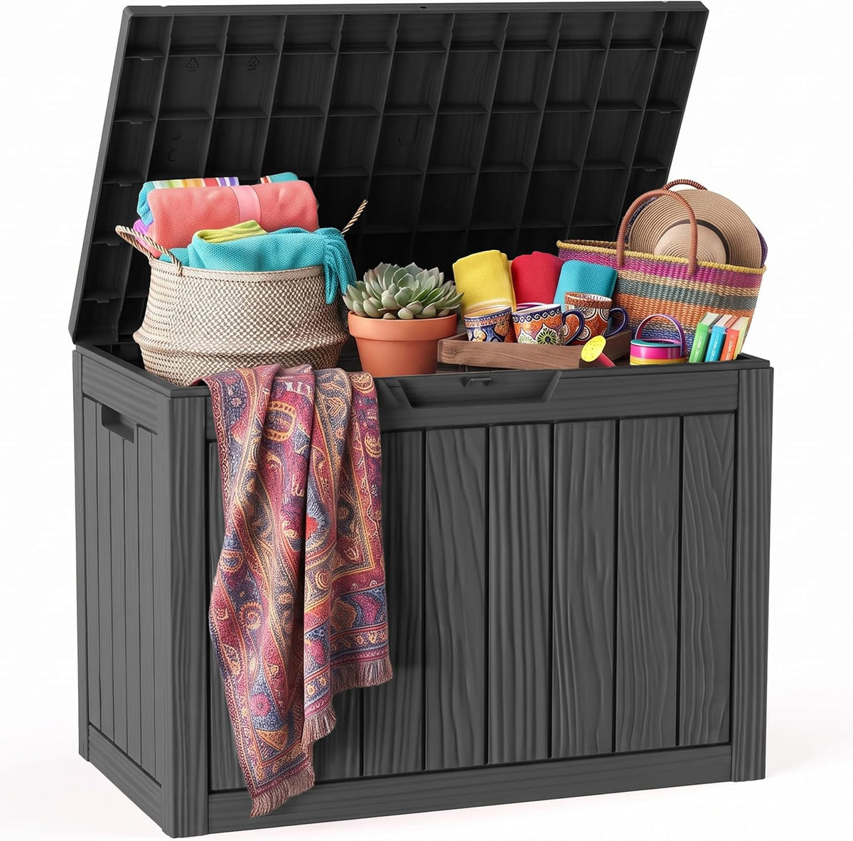 60 gallon outdoor storage box, waterproof deck box, main product view