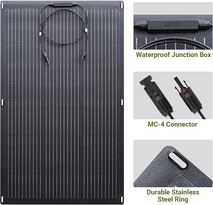 ALLPOWERS SF100 100W Flexible Solar Panel, Ultra-Thin 3mm Bendable - Image 9
