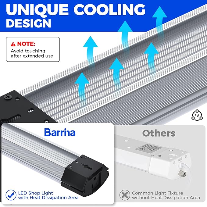 Barrina BS84 LED Shop Lights for Workshop 4FT, 6500K Linkable Light Fixture for - Image 9