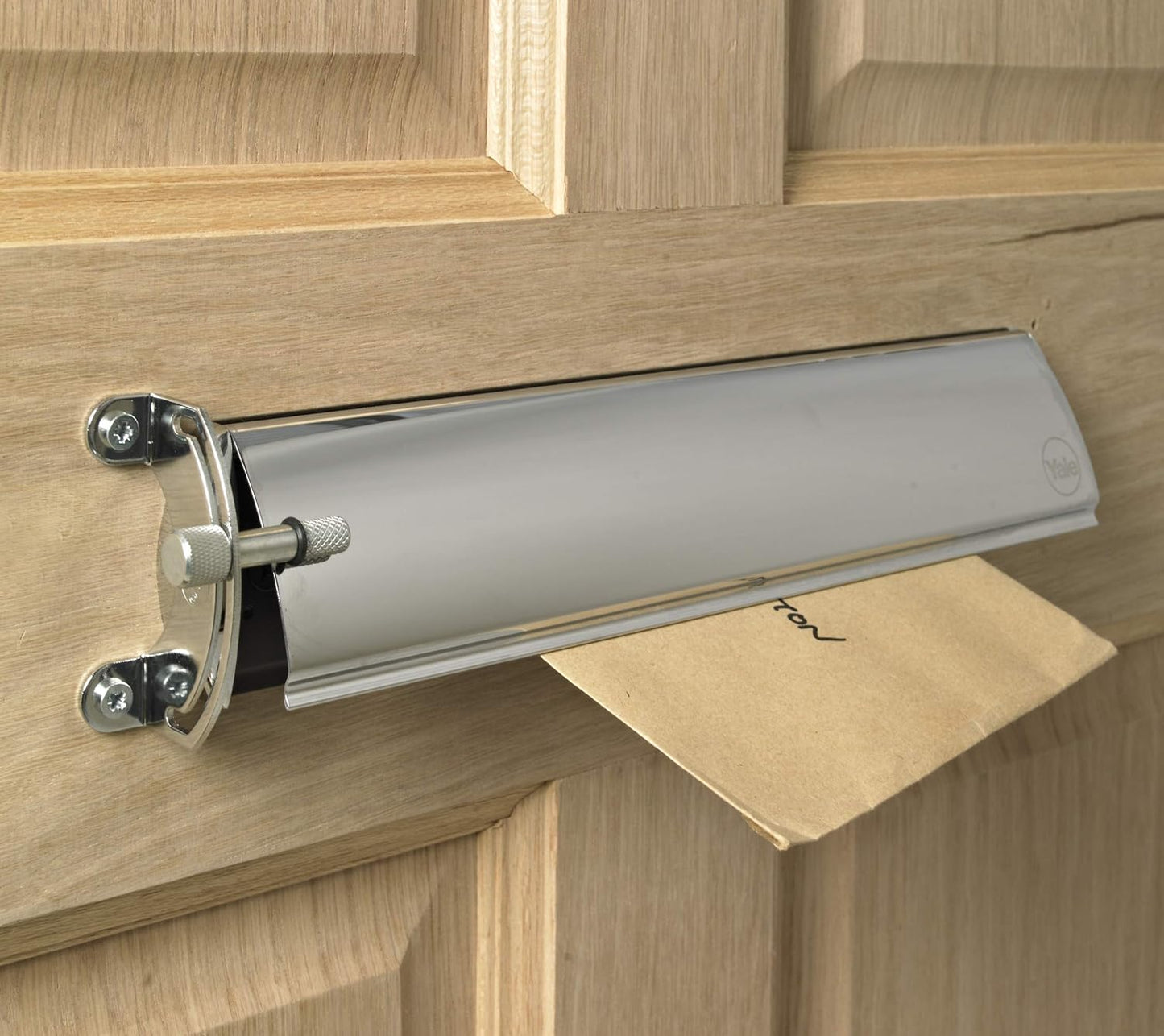 Yale P-YLPR-CH Chrome Letter Plate Restrictor For PVCu, Wooden, And Composite Doors by Yale
