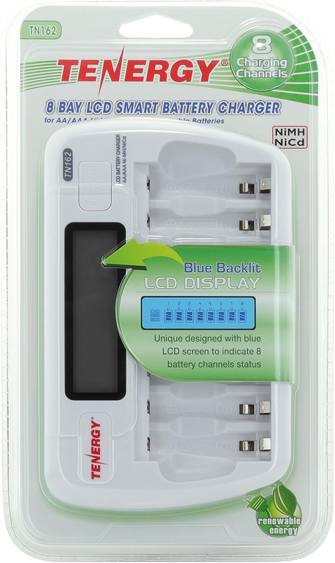 Tenergy TN162 8-Bay Smart LCD Battery Charger - Image 7