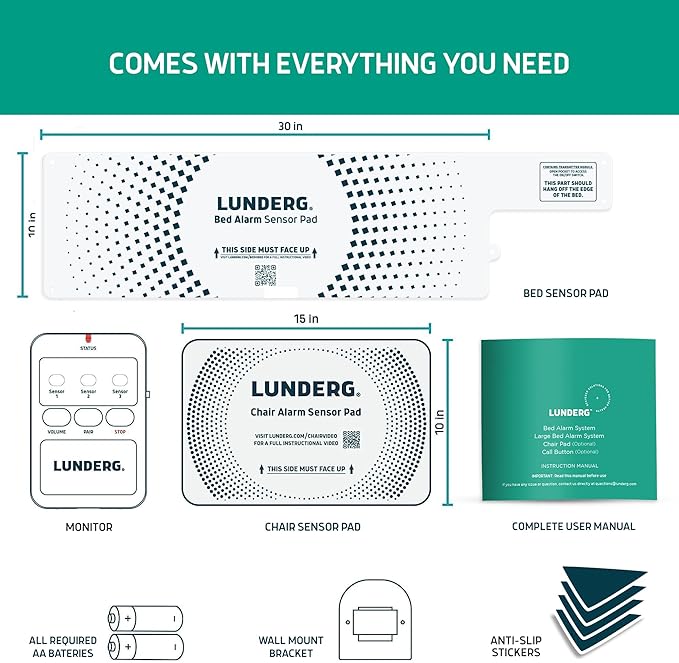 Lunderg Bed Alarm for Elderly Adults & Chair Alarm Set - Image 6