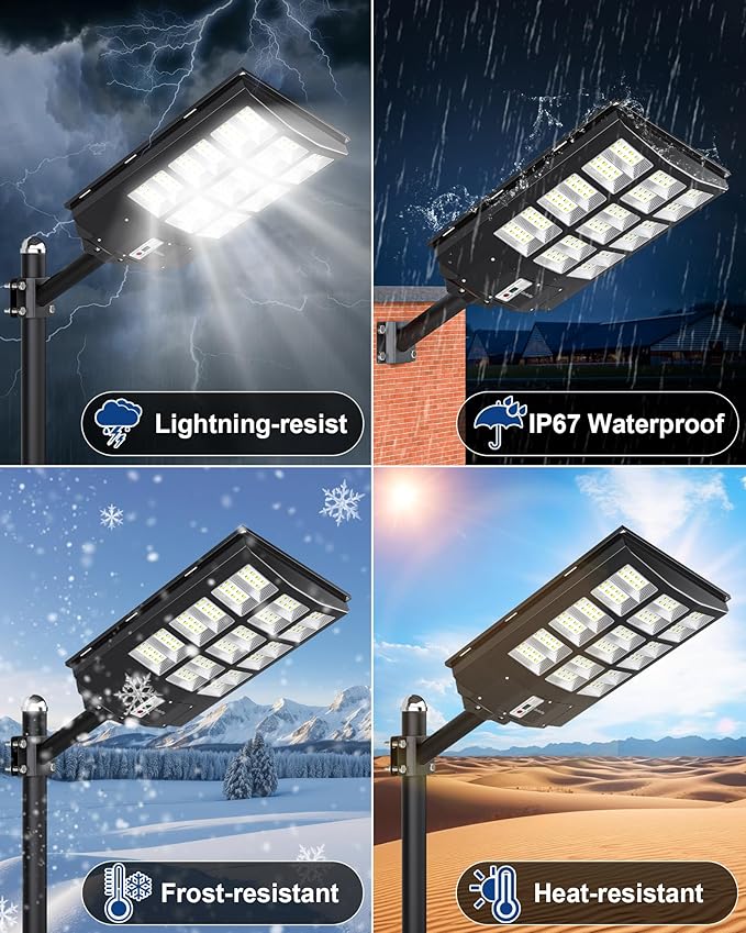 Gefolly SL-4600W Solar Street Light Outdoor 460000LM Wide Angle Commercial - Image 7