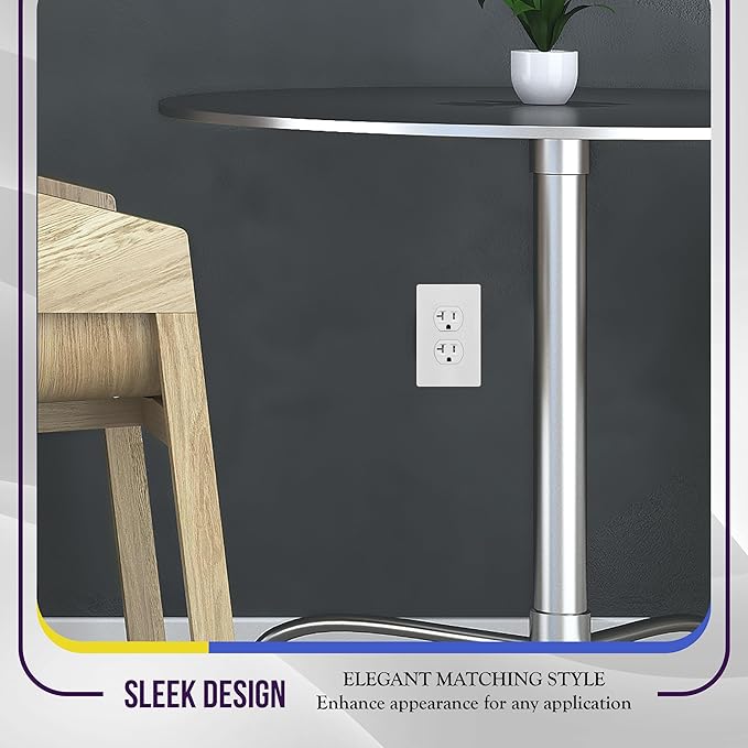 ENERLITES Screwless Duplex Wall Plates, Child Safe Receptacle Outlet Covers - Image 7