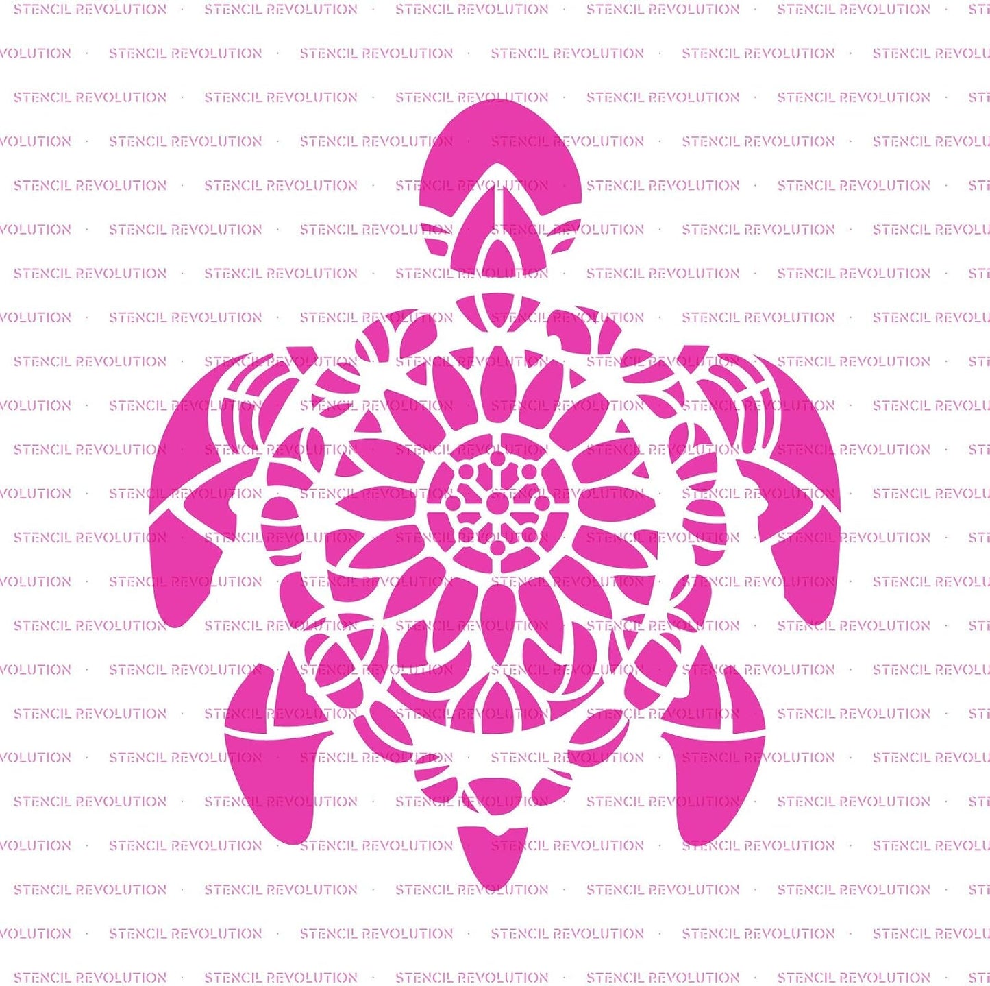 Mandala Turtle Stencil - Fish Stencil, Drawing Stencils, Large Stencil, Plastic Stencils, Stencils for Wood