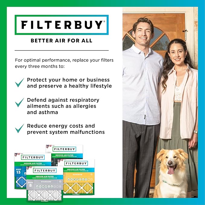 Filterbuy 23x23x1 Air Filter MERV 8 Essential Dust & Allergy Defense, - Image 7