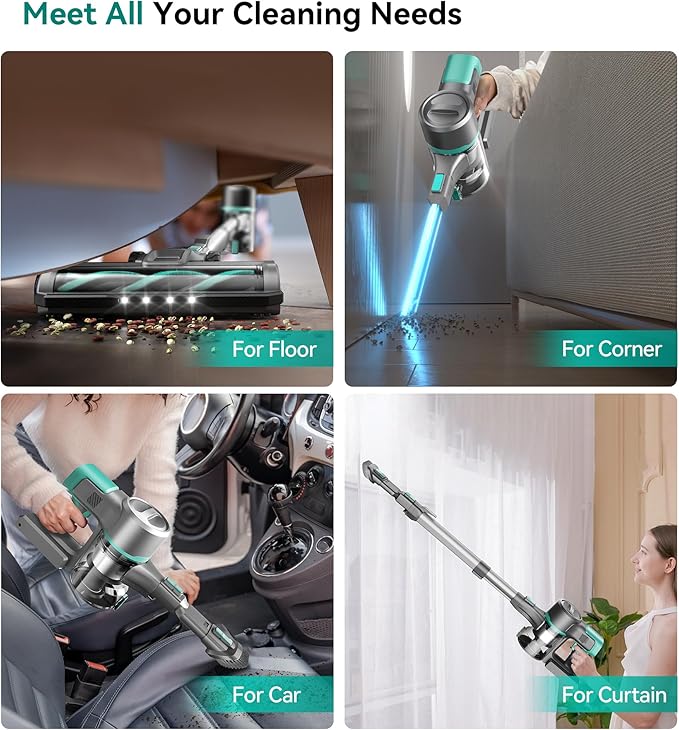 Yassol S10K Cordless Vacuum Cleaner, 55Kpa 60mins Lightweight Stick Vacuum - Image 9