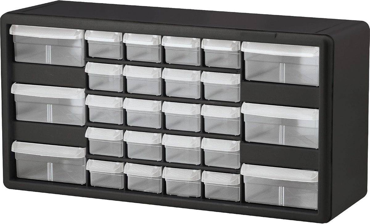 akro-mils 10126 stackable cabinet,26 drawers,20"x6-3/8"x10-11/32",black/gray, main product view