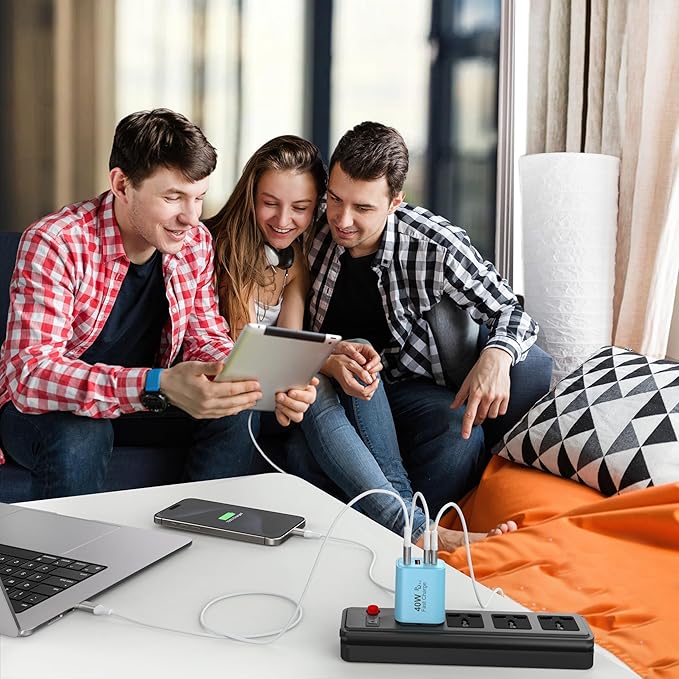 TT&C USB C Block 40W, 4 Ports Wall Plug Fast Charging Block, PD+QC Multiport - Image 6