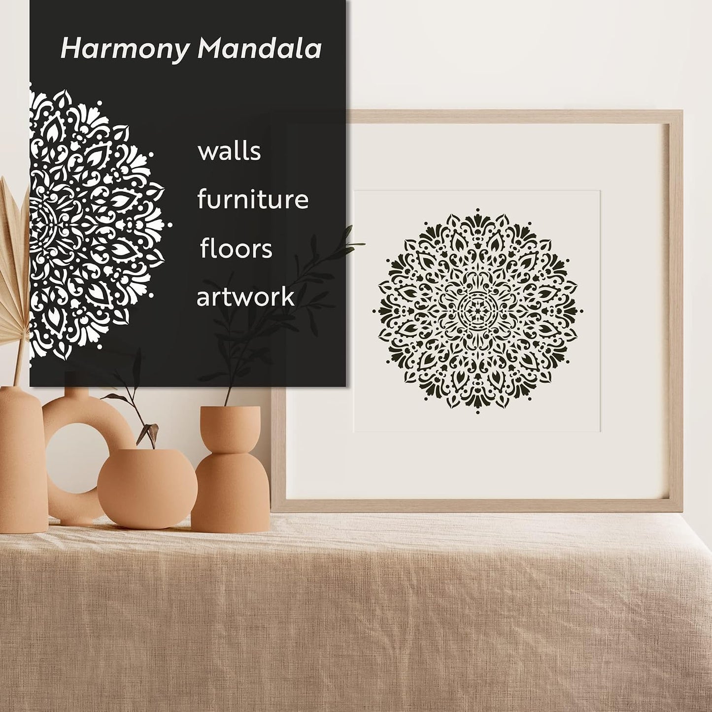 Harmony Mandala Floor Stencil - Furniture Stencils, Mandala Template