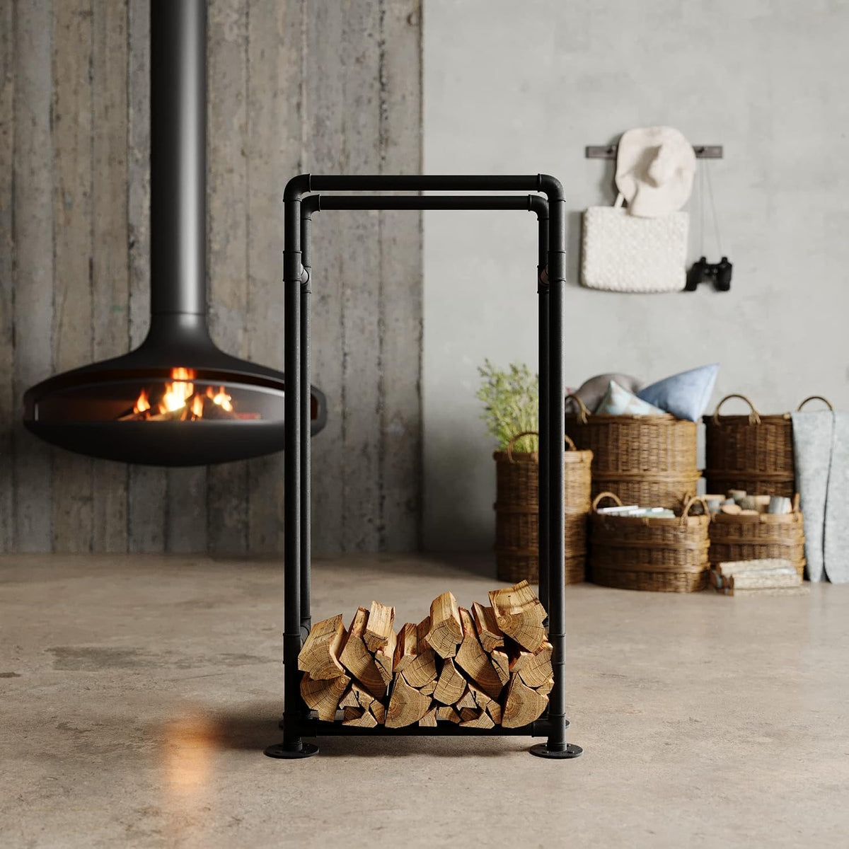 pamo firewood rack vertical indoor outdoor – heavy, main product view