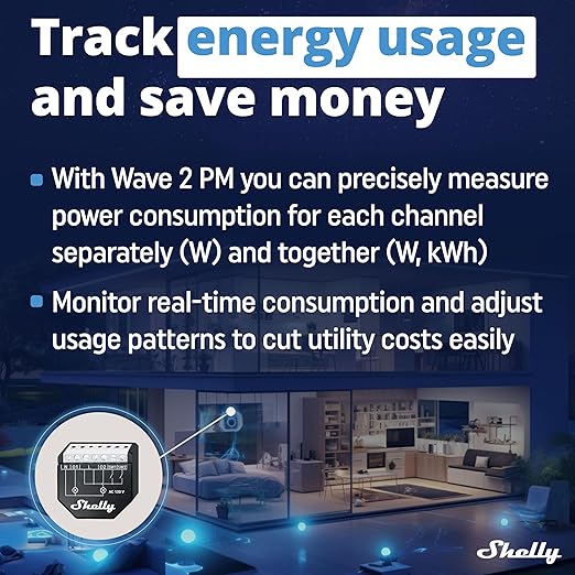 Shelly Wave 2PM US LR UL | Z-Wave Long Range Smart Switch Relay, 2-Channel 16 A - Image 6