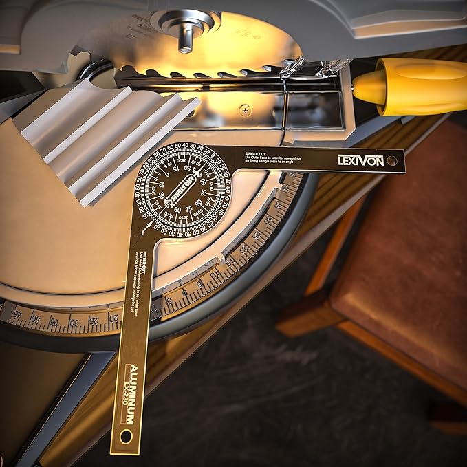 LEXIVON Aluminum Miter Saw Protractor | 7-Inch Rust Proof Angle Finder - Image 9