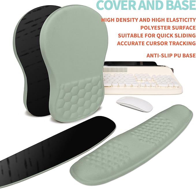KUOSGM 2-in-1 Ergonomic Set, Wave Rise Keyboard Wrist Rest and Massage Bulge - Image 6