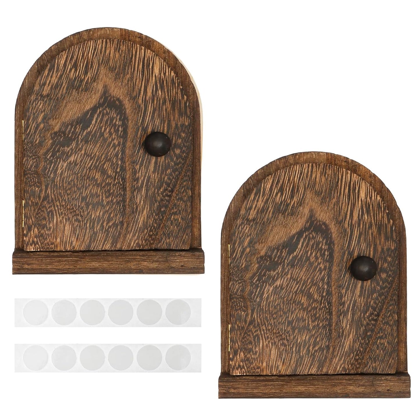 2 Pack Fairy Door Outlet Covers, Wooden Outlet Covers, Wood Door Shape Romantic Fairy Doors Outlet Cover Plate, No Drilling Outlet Cover Plates, Decorative Wall Outlet Cover for Children and Pets