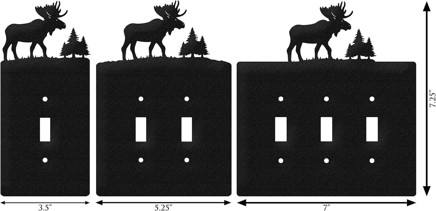Moose Wall Plate Cover (Single Outlet, Black)