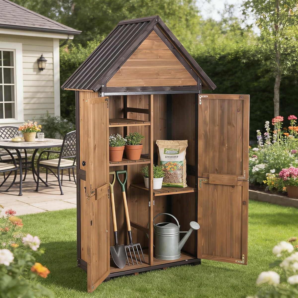 gutinneen outdoor storage shed with all around strong, main product view