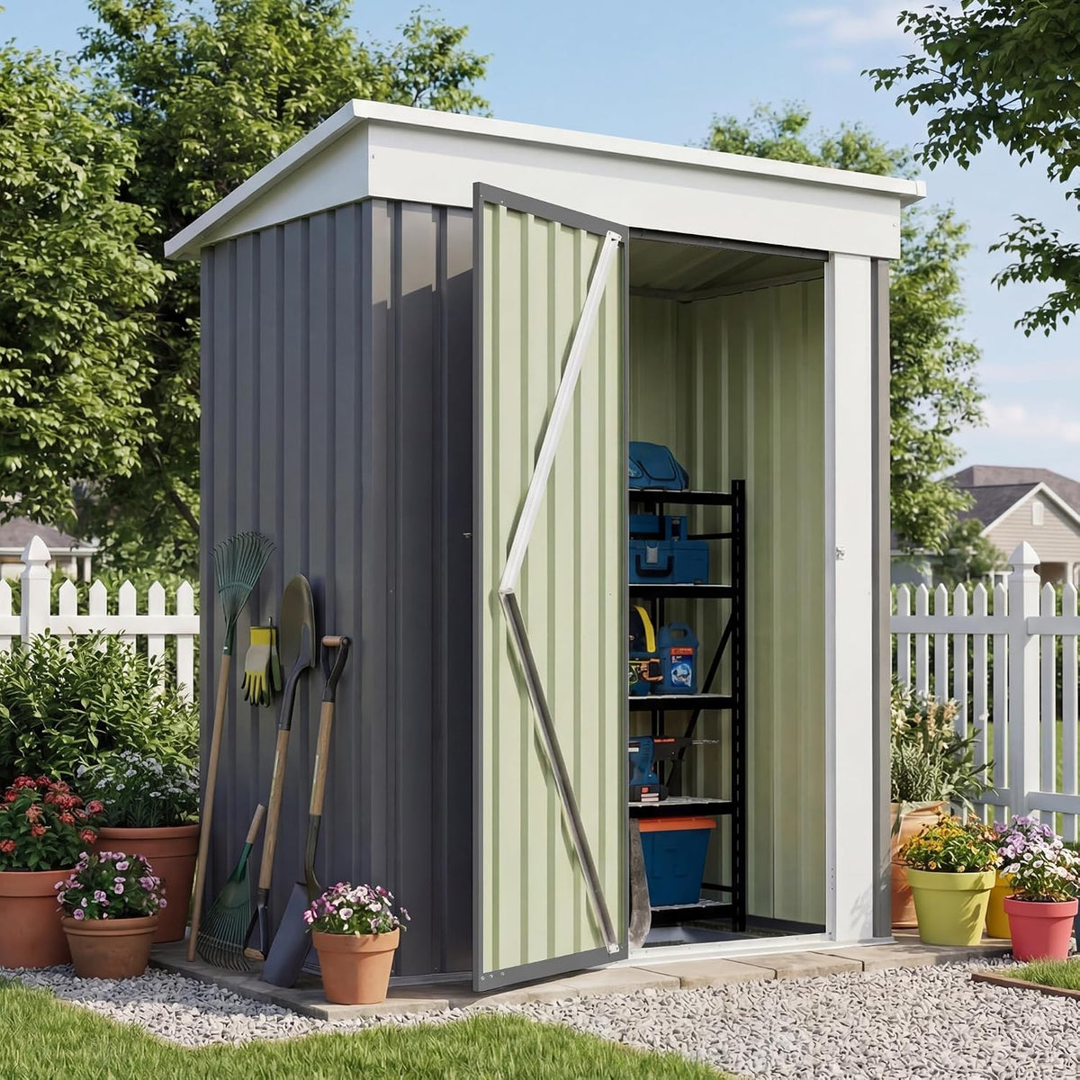 patiowell 5x3 ft outdoor storage shed with floor, main product view
