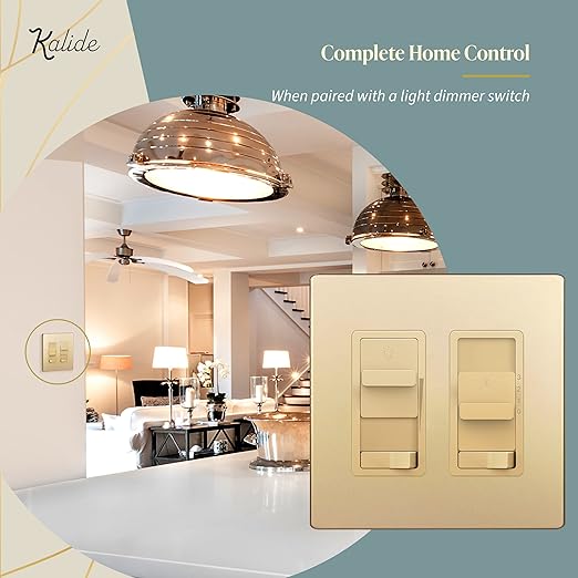 TOPGREENER Kalide Light Switch and 3-Speed Ceiling Fan Control Combo, in Wall - Image 7