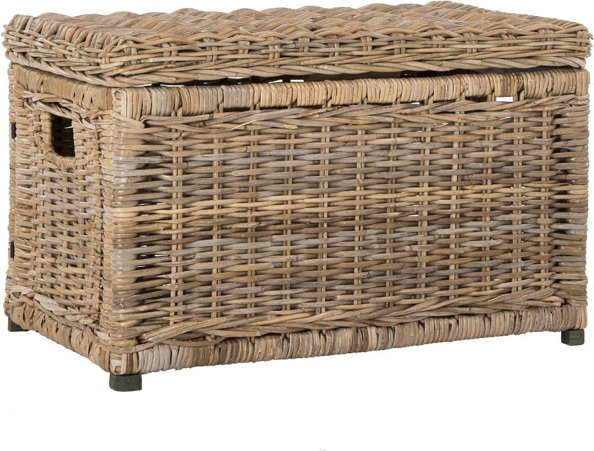happimess elijah 31" wicker storage trunk footlocker chest, main product view