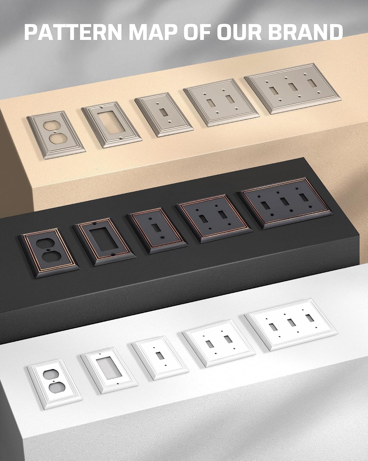 DEWENWILS 4 Pack Duplex Wall Plate, Metal Aged Bronze Wall Outlet Covers | 3.14"W x 4.92"H, Metal Face for Living Room, Bedroom, Kitchen, Fits GFCI, Dimmer, Toggle Switch