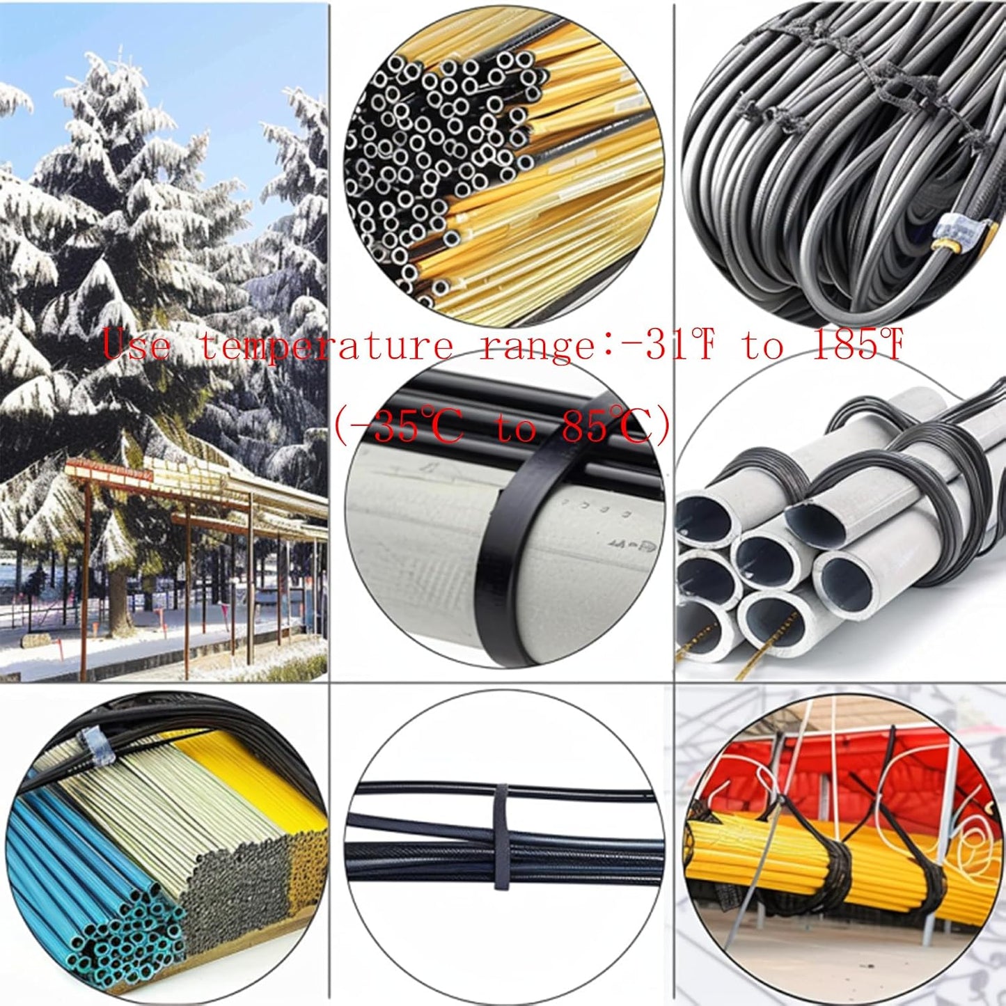 48 Inch Extra Long Zip Ties Heavy Duty For Outdoor Use,175 Pounds Tensile Strength,UV Resistant,15 Pieces,Black