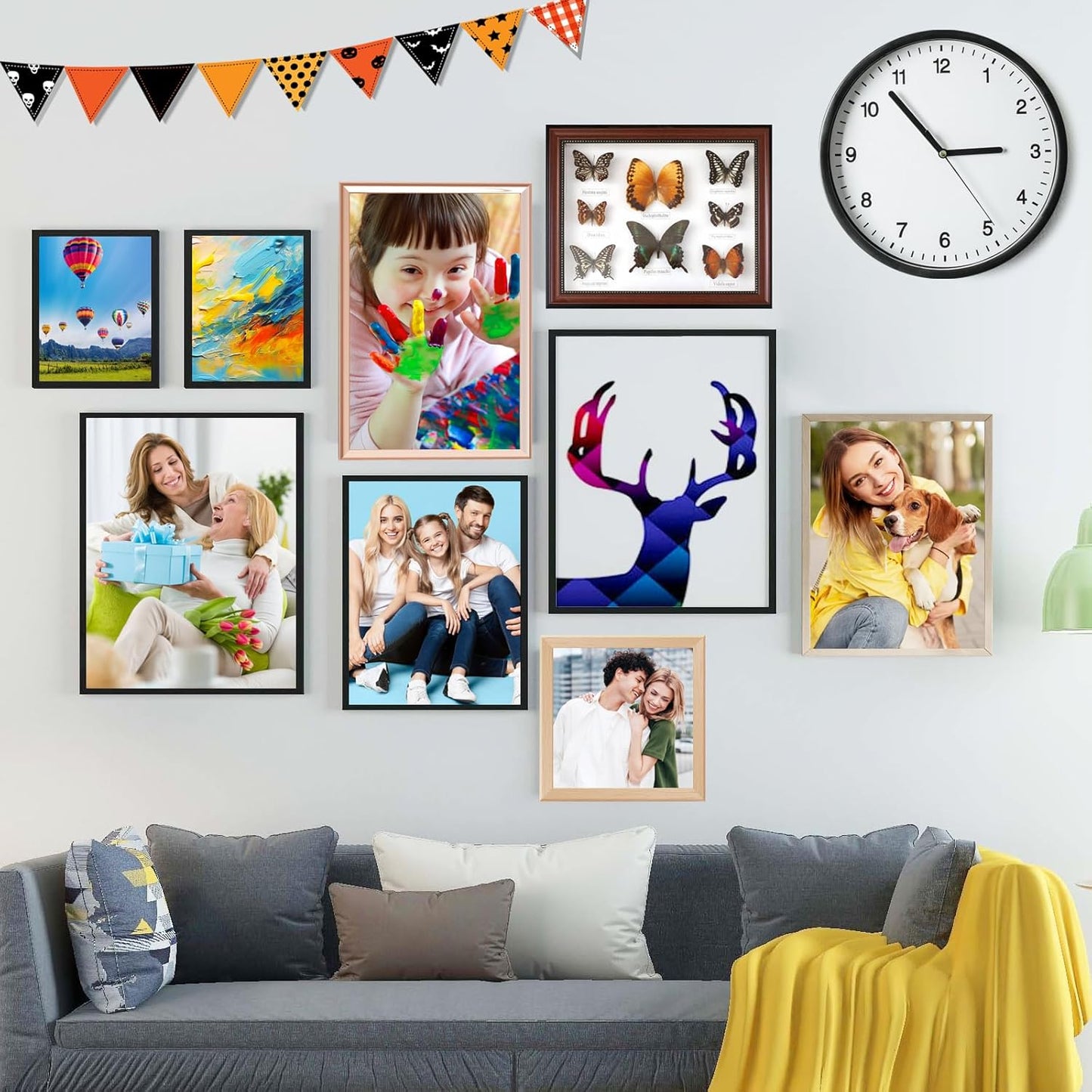 128Pcs Sawtooth Picture Hangers, Picture Hanging Kit, 2 Sizes for Photo Frames, Art, Clocks, Paintings, Canvas Hooks, and Picture Hanging Hardware, Wall Hanging Kit with Drywall Anchors and Screws