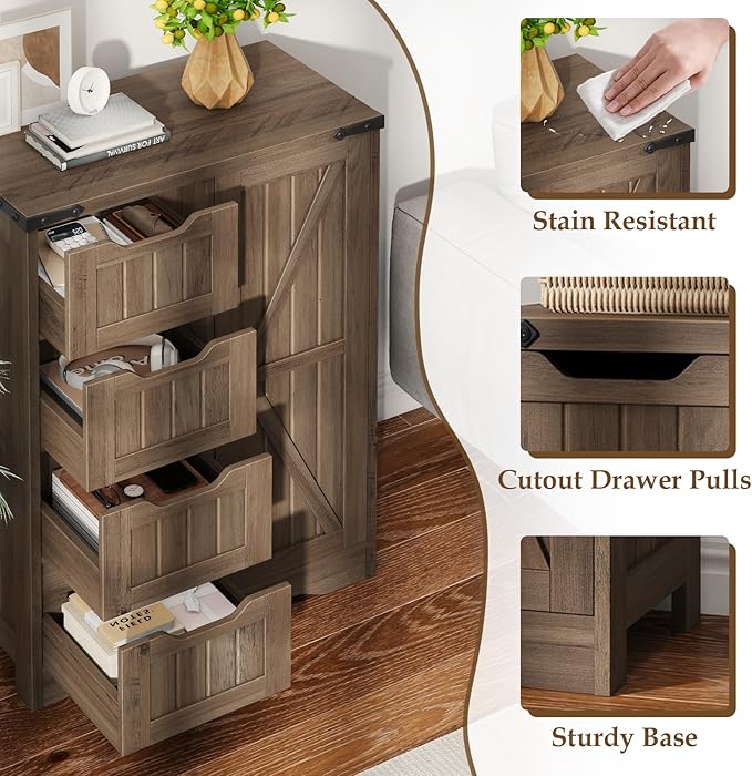 Vabches Farmhouse Bathroom Cabinet, Freestanding Storage Cabinet - Image 7