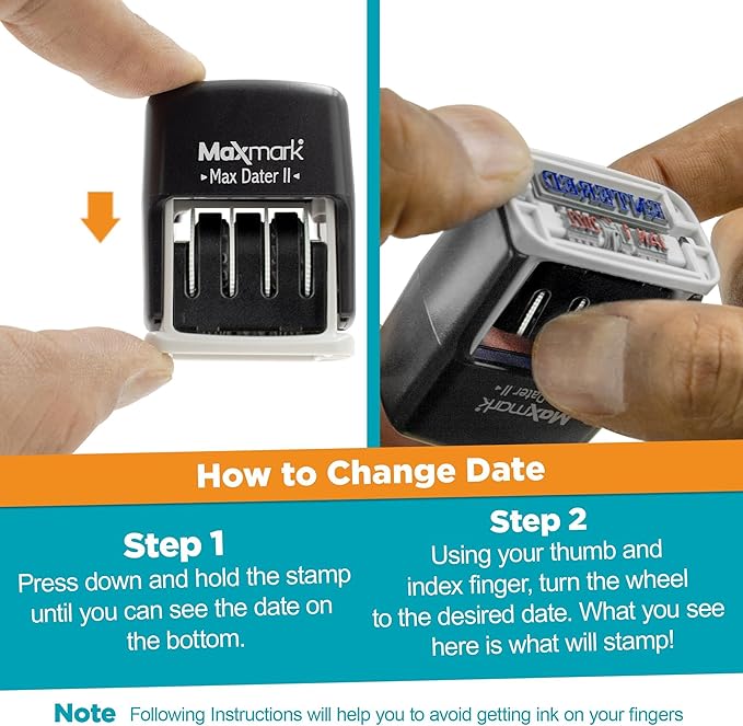 MaxMark Self-Inking Rubber Date Office Stamp - Image 7