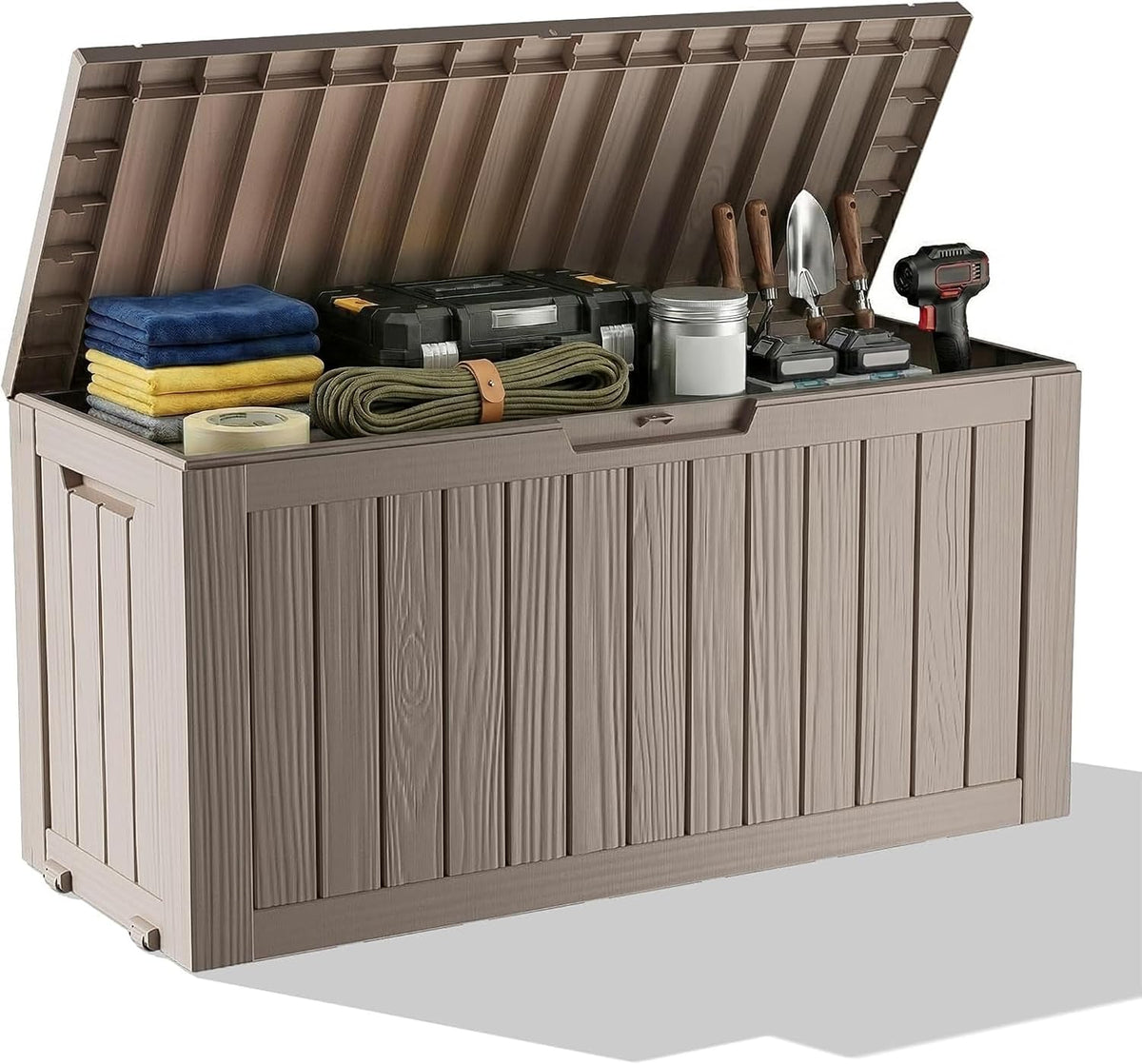 outdoor waterproof resin storage deck box lockable outside, main product view