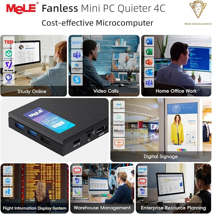 MeLE Fanless Mini PC Quieter 4C, N100 16GB RAM 512GB Storage Win 11 Mini - Image 9