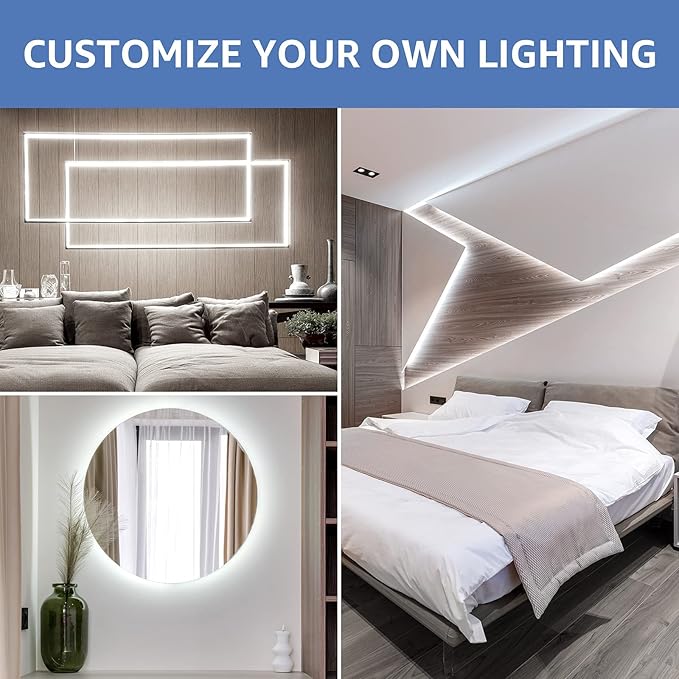 Lepro LED Strip Light White, 16.4ft Dimmable Vanity Lights, 6000K Super Bright - Image 7