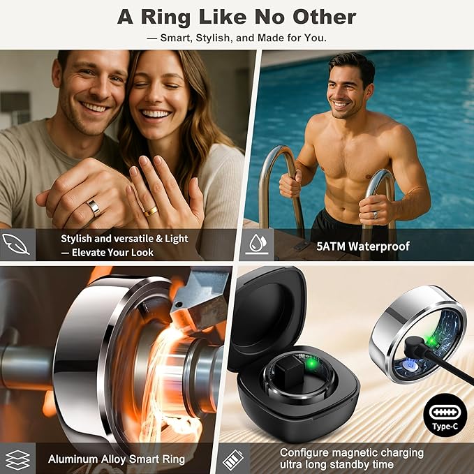 Smart Ring for Women Men, Fashion Minimalist Fitness Ring & Sleep Tracker Ring - Image 9
