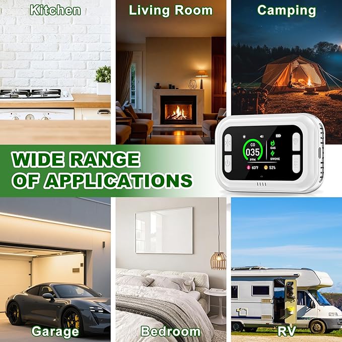Carbon Monoxide Detector Plug in Wall, 5 in 1 Natural Gas Detector & Smoke Alarm - Image 8
