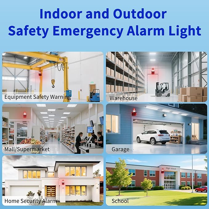 kbaoele AC110V Industrial Siren Alarm Strobe Light-120dB Loud Horn&Red Beacon - Image 8