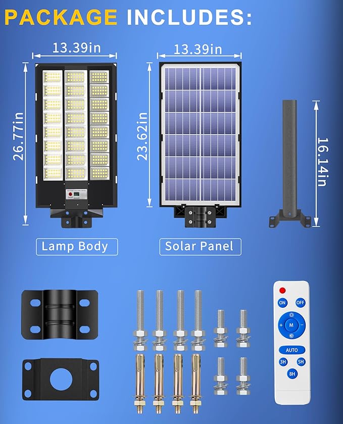 JAYNLT Y-9500W Solar Street Lights Outdoor, 6500K Highest Lumen Parking Lot - Image 7