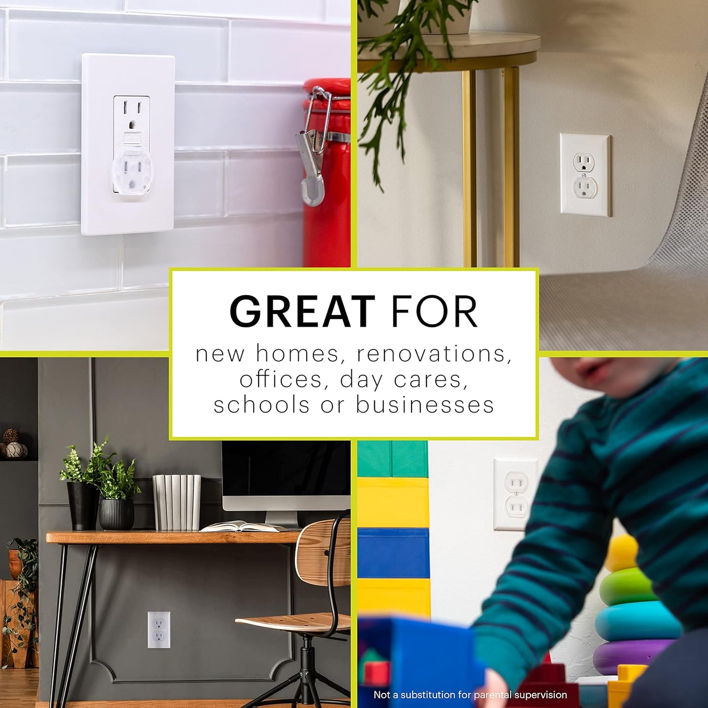 Power Gear Outlet Covers Baby Proofing Child Proof Plug Covers for Electrical Outlets Easy Install Outlet Plug-Covers UL Listed Shock Prevention Clear 54614,(Pack of 240)