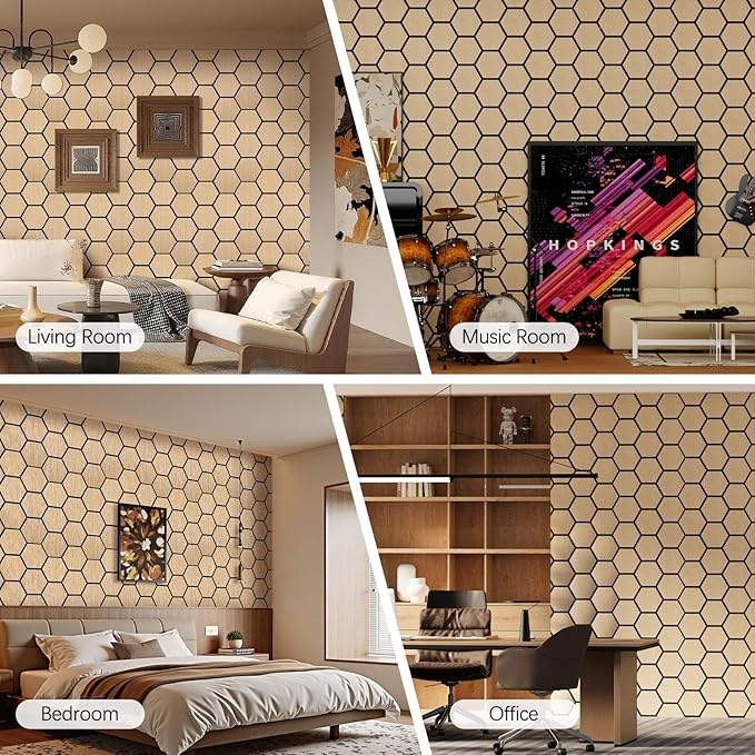 Hexagon Acoustic Wall Panels, Self-Adhesive Sound Absorbing Wall Panel by ARMURO - Image 8