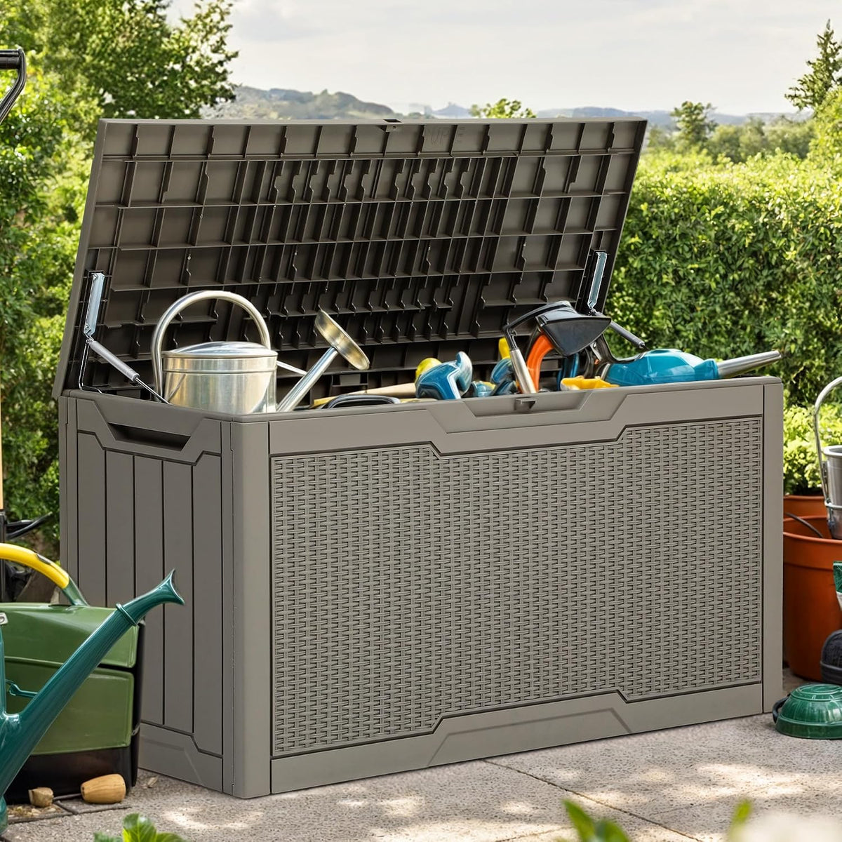 yitahome 80 gallon resin deck box, main product view