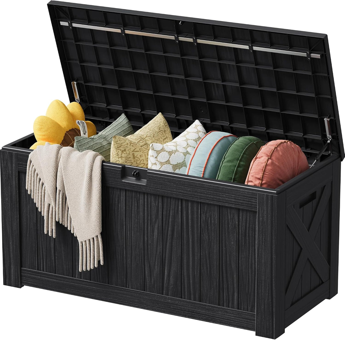 devoko 125 gallon outdoor storage box, waterproof resin, main product view