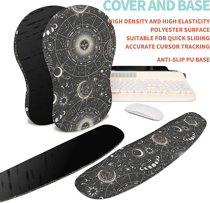 KUOSGM 2-in-1 Ergonomic Set, Wave Rise Keyboard Wrist Rest and Massage Bulge - Image 6