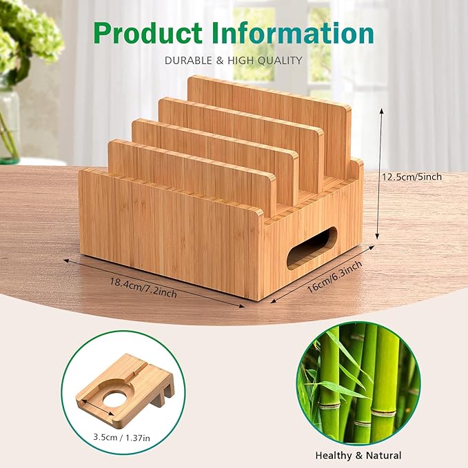 Pezin & Hulin Cell Phone Charging Stations, Bamboo Dock Organizer - Image 7
