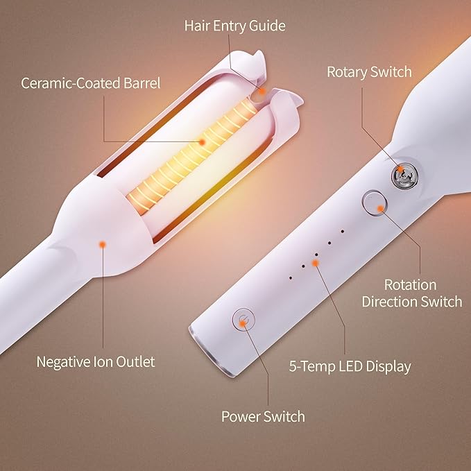 Inovocare Upgraded Automatic Rotating Curling Iron - Image 7
