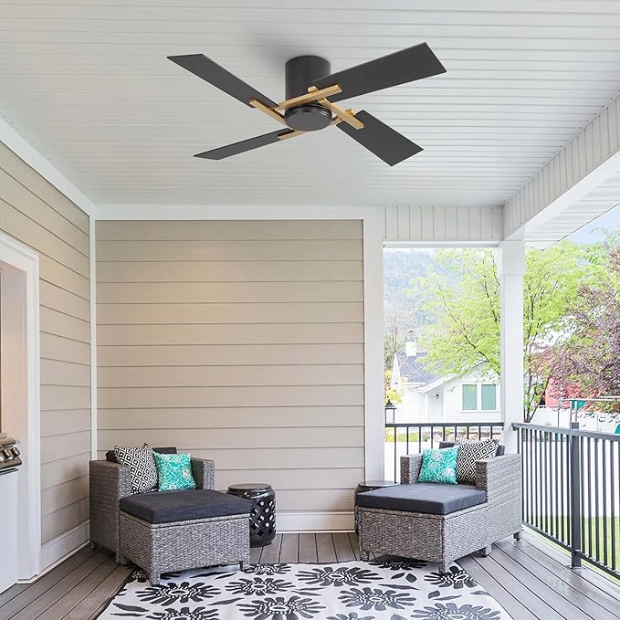 WINGBO 48 Inch Flush Mount Ceiling Fan without Light - Image 9