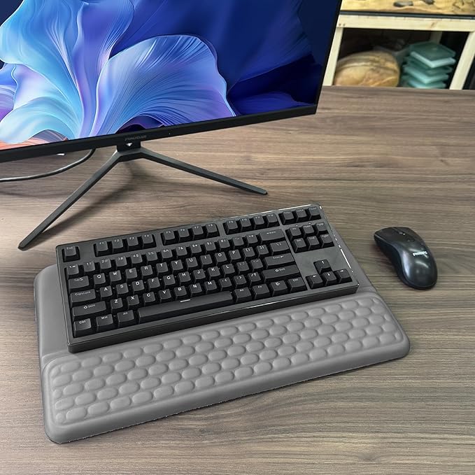 Computer Keyboard Stand with Wrist Rest, Ergonomic Tilted Keyboard Holder - Image 7