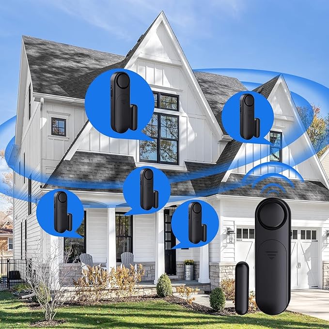AKOYU 5-Pack Window Alarms for Home Security, 120dB Door and Window Open Sensor - Image 7