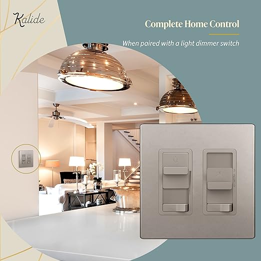 TOPGREENER Kalide Light Switch and 3-Speed Ceiling Fan Control Combo, in Wall - Image 7