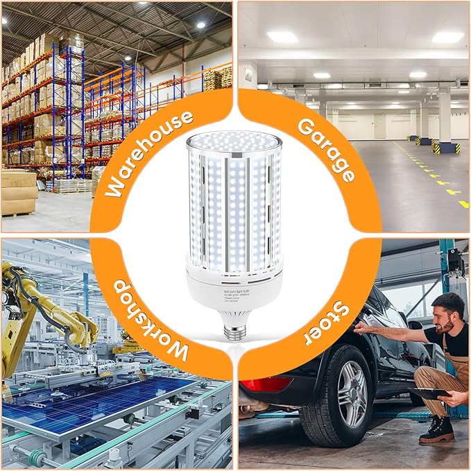 XYCN 2 Pack 240W Corn LED Light Bulb Fanless, 5000K Daylight E26/E39 Large - Image 6